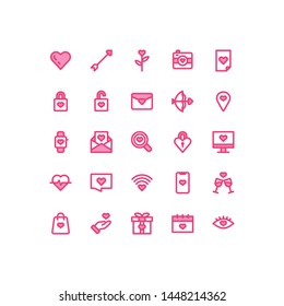 Romance icons in for any purposes. Perfect for website mobile app presentation and any other projects.