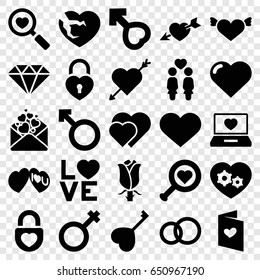 Romance icons set. set of 25 romance filled icons such as heart, heart with wings, rose, women couple, gear heart, love word, love letter, male, woman, i love you, gem