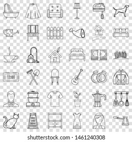 Romance icons set. Outline style of 36 romance vector icons for web for any design