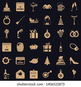 Romance icons set. Simple style of 36 romance vector icons for web for any design
