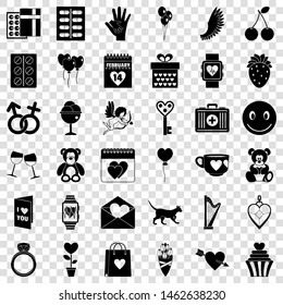 Romance icons set. Simple style of 36 romance vector icons for web for any design