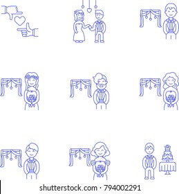 Romance- Line Icon Set