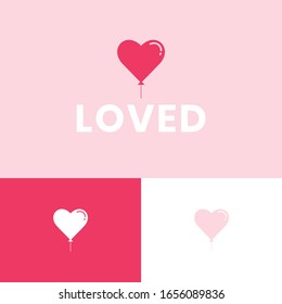 Romance logo design concept. Love logomark illustration. Can representing pixel, valentine, human, couple.