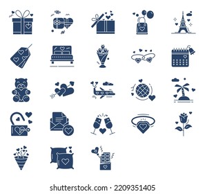 Romance and Love icon set