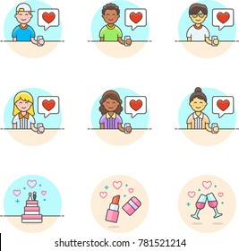 Romance- Multicolor Icon Set