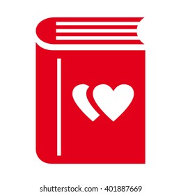 Romance novel book icon. Vector illustration.
