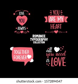 Romance quote collection for decoration