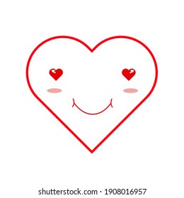 rojizo diseño gráfico rojo ilustración fondo cara de corazón. Feliz Día de San Valentín diseño de caricaturas de amor.