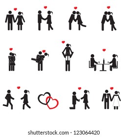 Romance relationship valentine concept pictogram