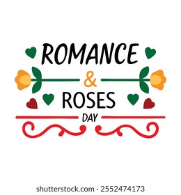 "Romance Roses Day" feiert Liebe mit romantischer Typografie, Rosenmotiven und eleganten Designs, perfekt für Grußkarten, Geschenke und herzliche Dekorationen.