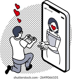 Romance Scam - Homem Enviando dinheiro para uma mulher em seu smartphone