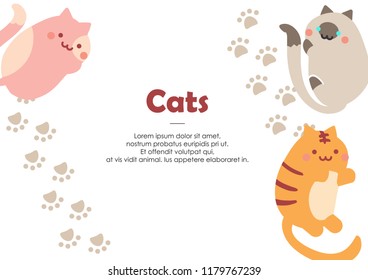romance sweet cute kitty cat background vector