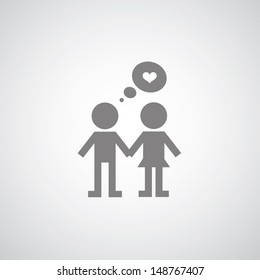 romance symbol on gray background