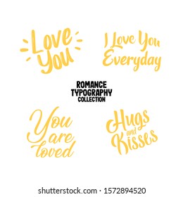 Romance typography design for decoration