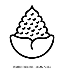Romanesco broccoli vegetable vector line art icon illustration for organic food culinary concept.