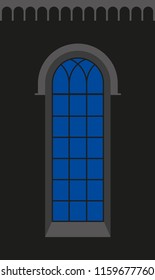 Romanesque window - Silhouette - Vista - vector graphic
