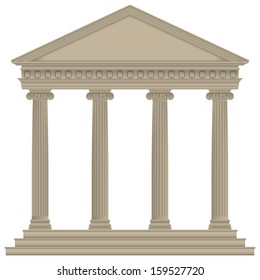 Roman/Greek Temple with ionic columns, high detailed