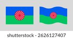   romani flag. Gypsy flag vector illustration with standard size and proportion. National flag emblem with accurate size and colors. 
  romani or  Gypsy National Flag