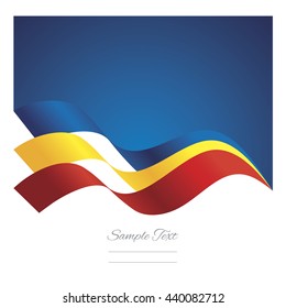 Romania abstract ribbons flag vector