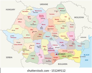 Romania Administrative Map