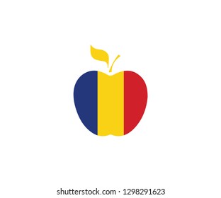 Romania apple shape national flag symbol decoration