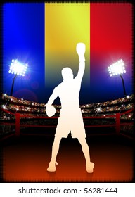 Romania Boxing on Stadium Background Original Illustration