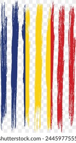 Romania brush paint textured isolated  on png or transparent background. vector illustration