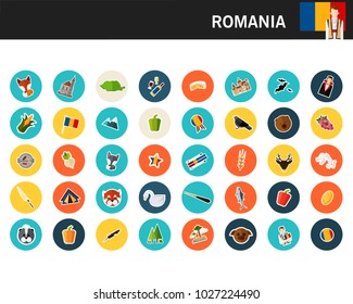 Romania concept flat icons