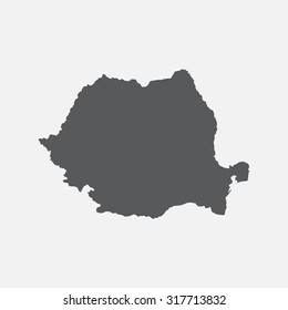 Romania country border map