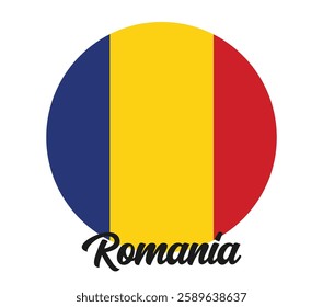 Romania country flag in circle vector illustration