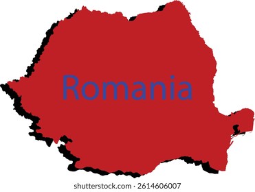 Romania Country Map And Flag Design Vector Photo