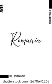 Romênia   -Nome do país Moderno Cursivo Tipografia Texto Lettering Design