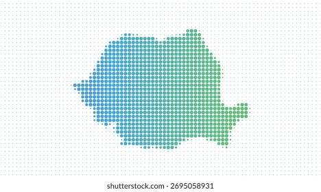 Romania dotted map in modern halftone style, vector illustration on white background