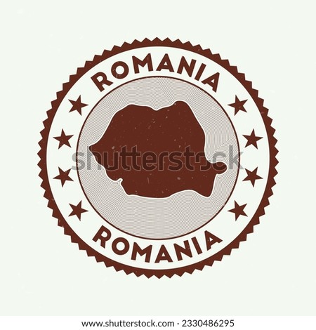 Romania emblem. Country round stamp with shape of Romania, isolines and round text. Appealing badge. Stylish vector illustration. Stock photo © 
