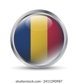 Romania Flag 3D Badge Illustration