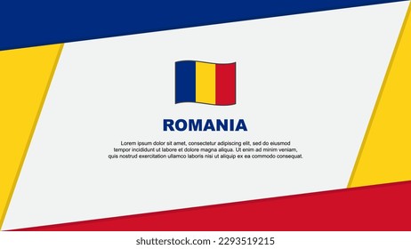 Romania Flag Abstract Background Design Template. Romania Independence Day Banner Cartoon Vector Illustration. Romania Banner