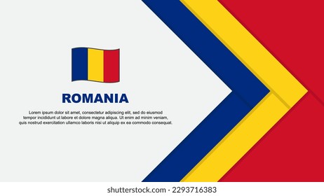 Romania Flag Abstract Background Design Template. Romania Independence Day Banner Cartoon Vector Illustration. Romania Cartoon