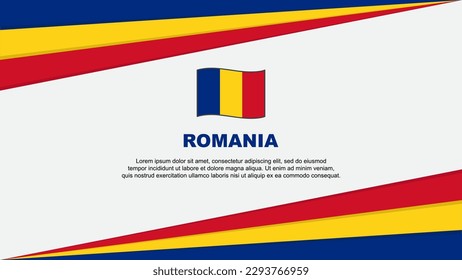 Romania Flag Abstract Background Design Template. Romania Independence Day Banner Cartoon Vector Illustration. Romania Design