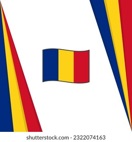 Romania Flag Abstract Background Design Template. Romania Independence Day Banner Social Media Post. Romania Flag