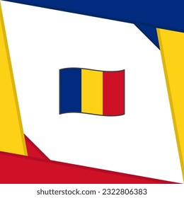 Romania Flag Abstract Background Design Template. Romania Independence Day Banner Social Media Post. Romania Independence Day