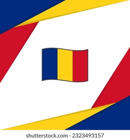 Romania Flag Abstract Background Design Template. Romania Independence Day Banner Social Media Post. Romania