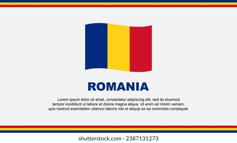 Romania Flag Abstract Background Design Template. Romania Independence Day Banner Social Media Vector Illustration. Romania Design