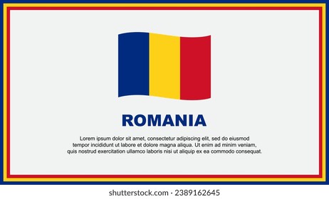 Rumänien Vorlage für abstrakte Hintergrunddesigns für Flaggen. Romania Independence Day Banner Social Media Vektorgrafik. Rumänien-Banner