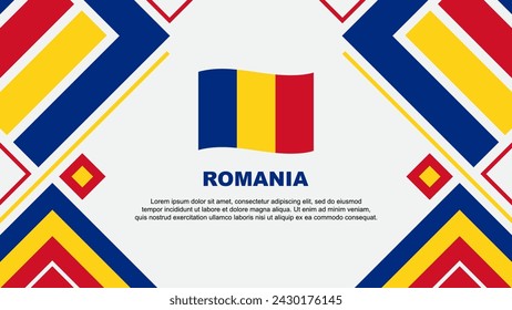 Romania Flag Abstract Background Design Template. Romania Independence Day Banner Wallpaper Vector Illustration. Romania Flag