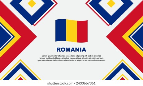 Romania Flag Abstract Background Design Template. Romania Independence Day Banner Wallpaper Vector Illustration. Romania Independence Day