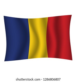 Romania flag background with cloth texture. Romania Flag vector illustration eps10. - Vector