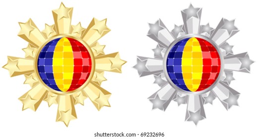 banner de bandera de rumania