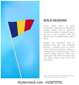 Romania flag Brochure - Vector Flyer Cover Page Design