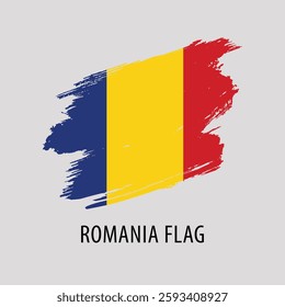 Romania flag brush effect design template