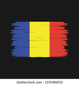 Romania Flag Brush. National Flag